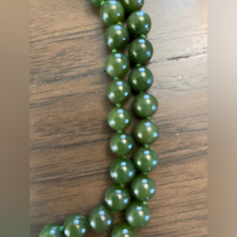 18k Old Jade necklace - Picture 3 of 9